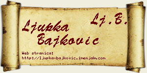 Ljupka Bajković vizit kartica